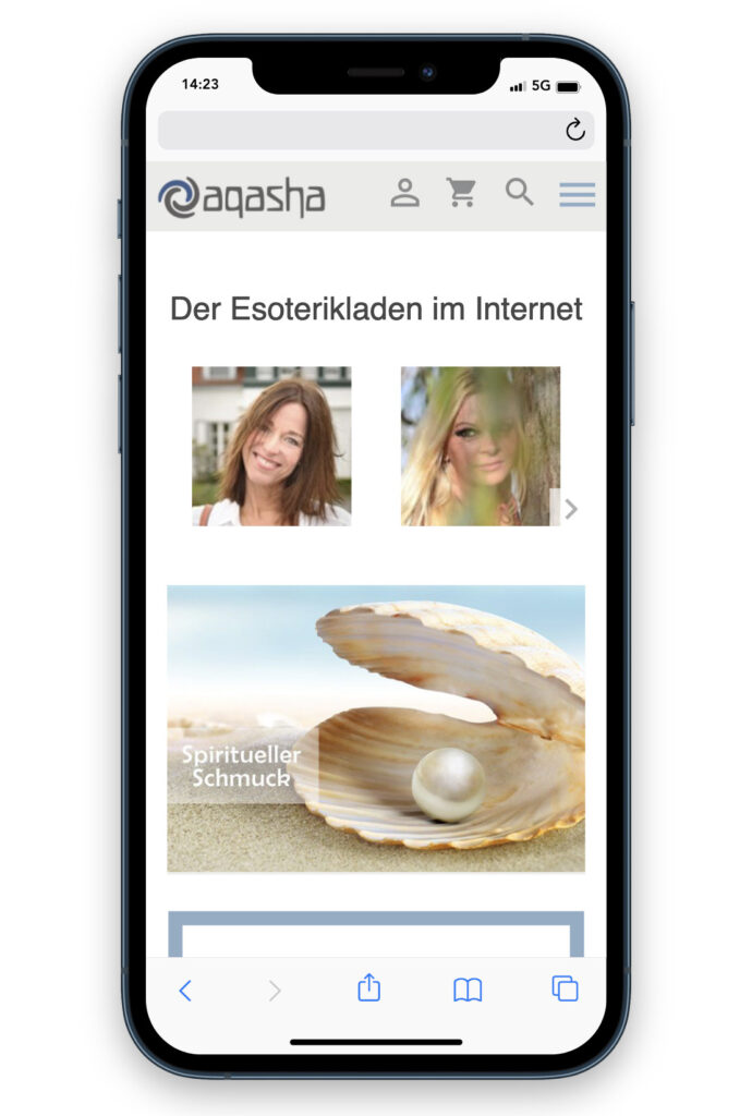 aqasha.com vor der mobilen Überarbeitung
